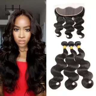 Shop HHHair Brazilian Virgin Hair Body Wave With Lace Fronta
