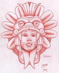 Aztec drawing, Aztec artwork, Aztec tattoo