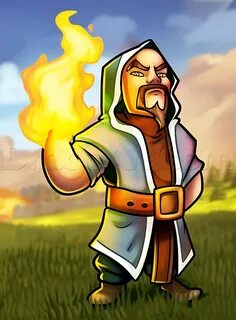 How to Draw Wizard From Clash of Clans, Step by Step, Video 