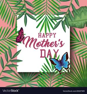Happy mothers day card with floral decoration Vector Image