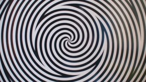 hypnotic moving spiral circles black white Arkivvideomateria