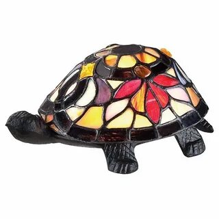 Flower Turtle Single-Light Accent Lamp Tiffany table lamps, 