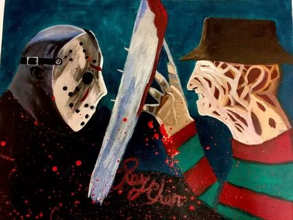 Painting Portrait: Freddy VS Jason Horror Amino
