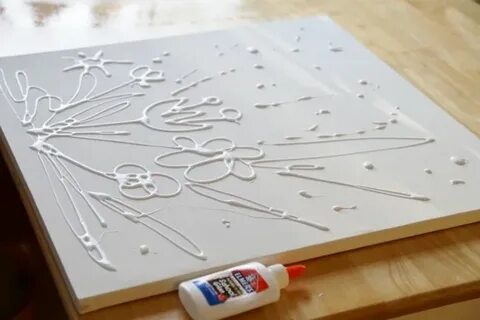 Glue Art on Canvas with Watercolors Glue art, Canvas art pro