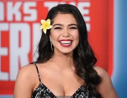 Auli'i Cravalho sexy cleavage at premiere Celebs Dump