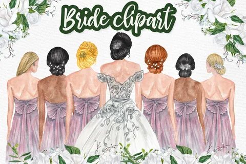 Bride & Bridesmaids Clip-Art Graphic by LeCoqDesign - Creati