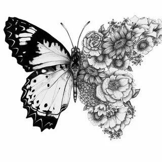 Illustration by @ecmazurart #blackworknow Butterfly drawing,