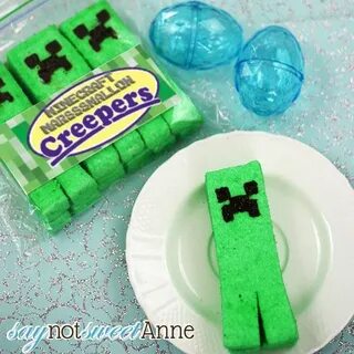 Minecraft Marshmallow Creeper Peeps Easy DIY Recipe Minecraf