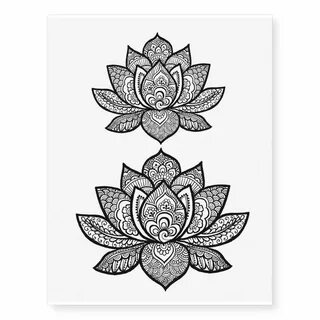 Lotus henna design temporary tattoo sheet Zazzle.com Lotus h