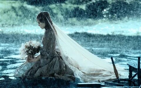Скачать обои девушка, платье, дождь, букет, невеста разрешен