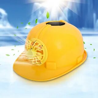 Solar Powered Safety Helmet Hard Ventilate Hat with Cooling 