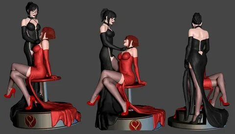 3D модель будущей статуэтки Лизы и Элли Портал юри
