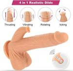 9.8 Inch Realistic Vibrating Dildo With Clitoral And Anal Et