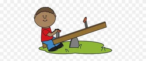 Boy On A See Saw Clip Art - Alone Clipart - Free Transparent