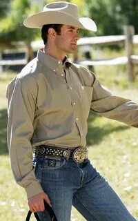 Cowboy in bulging jeans Cowboy outfit for men, Men in tight 