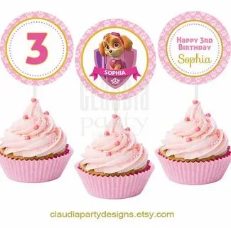 Paw Patrol Skye Thank you Tags Skye Favor by ClaudiaPartyDes