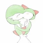 Gardevoir and Ralts kiss. Credit goes to youjomodoki. Charac
