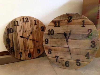 My Clocks made from pallets-iron 's and clock kit from Hobby