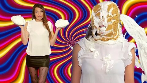 Pies In The Face For Gorgeous European Woman! - YouTube