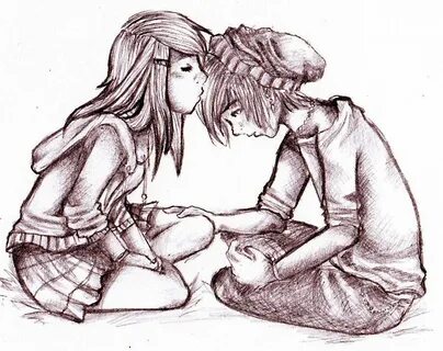 Cute Couple Drawing Emo art, Cute couple drawings, Couple dr
