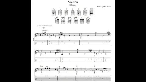 Billy Joel: Vienna with tablature/sheet music for solo finge
