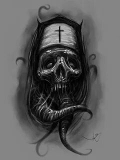 Nun by alexmj Cool tattoo drawings, Skull tattoo design, Tat