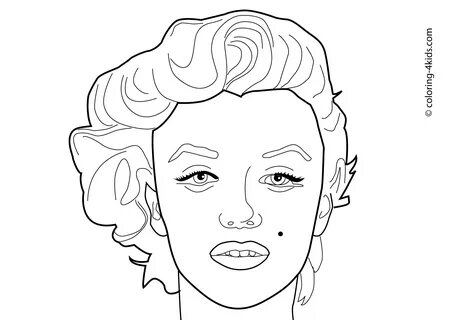 Marilyn Monroe coloring pages for kids, printable free color