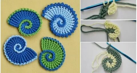 Crochet Nautilus Shell - Tutorials & More Crochet seashell a