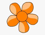 Orange Flower Clip Art At Clker - Outline Clipart Free Flowe