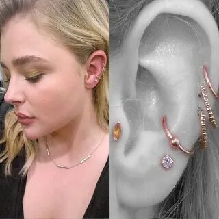 Chloe Moretz Auricle/Rim, Forward Helix/Cartilage, Tragus, U