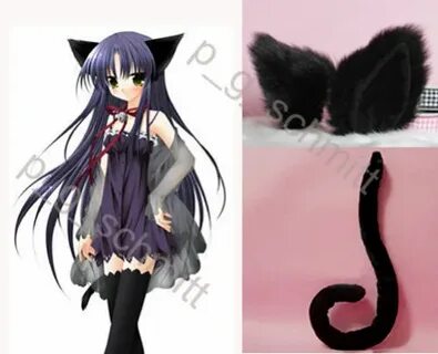 Loveless Kitty Cosplay Cat Ears and Tail with wire Black Cso