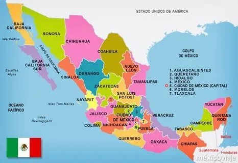 Map De Mexico Con Nombres