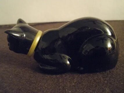 AVON Perfume Bottle Collectible Black Siamese Cat - Vintage 