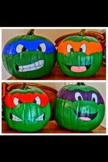 Teenage Mutant Ninja Turtle painted pumpkins 2014 KJS Hallow
