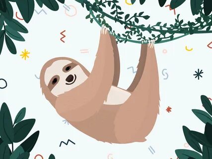 Dribbble - sloth.png by Louisa Lemarchand