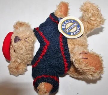 Vintage Brass Button Bear "Tully" The Bear of Joy - Mint Wit