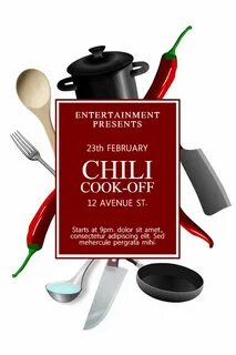 Modern Chili Cook Off poster Design. Click to customize. Chi