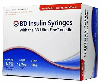 BD Ultra-Fine Insulin Syringes 30G 1/2 cc 1/2 inch 90/bx: Bu