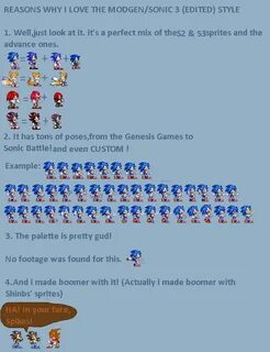 Complete Sonic Modgen Palette Sprite Sheet By Supertailss On