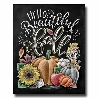 Hello Fall Sign Chalkboard Art Chalk Art Fall Decor Fall Ets