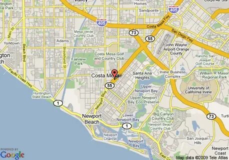 Map of Days Inn Newport Beach Costa Mesa, Costa Mesa