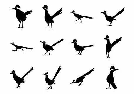 Free Roadrunner Bird Silhoutte Vector Pack Desert animals, B