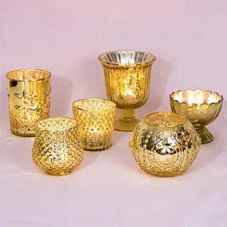 Luna Bazaar Vintage Glam Mercury Glass Tealight Votive Candl