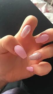 Ballerina style tip with baby pink and glitter :) Acrylic na