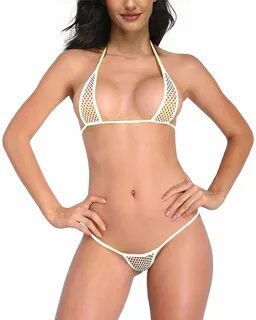 White Fishnet Extreme Bikini Stripper Outfit - SHERRYLO Swim