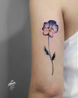 Violet- flower of February Violet flower tattoos, Violet tat
