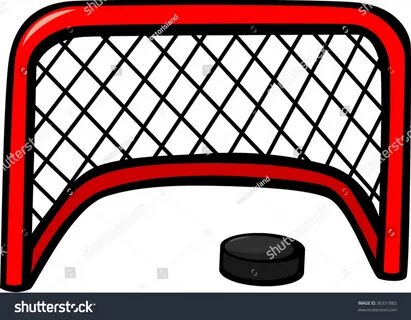 Ice Hockey Goal Net Puck: стоковая векторная графика (без ли