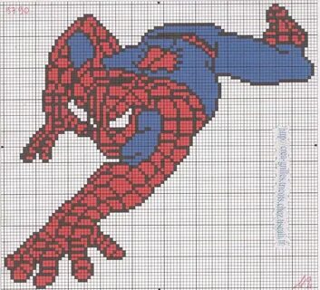Spider Man Pixel Art Grid - Floss Papers