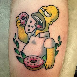 Homer Simpson Tattoo by @aatu.fattattoo Tatuagem de rick e m