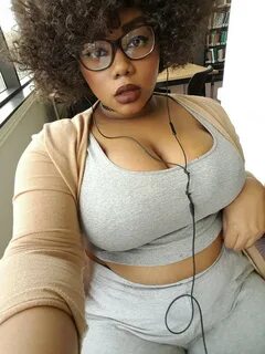 Big boobs curly brown hair glasses